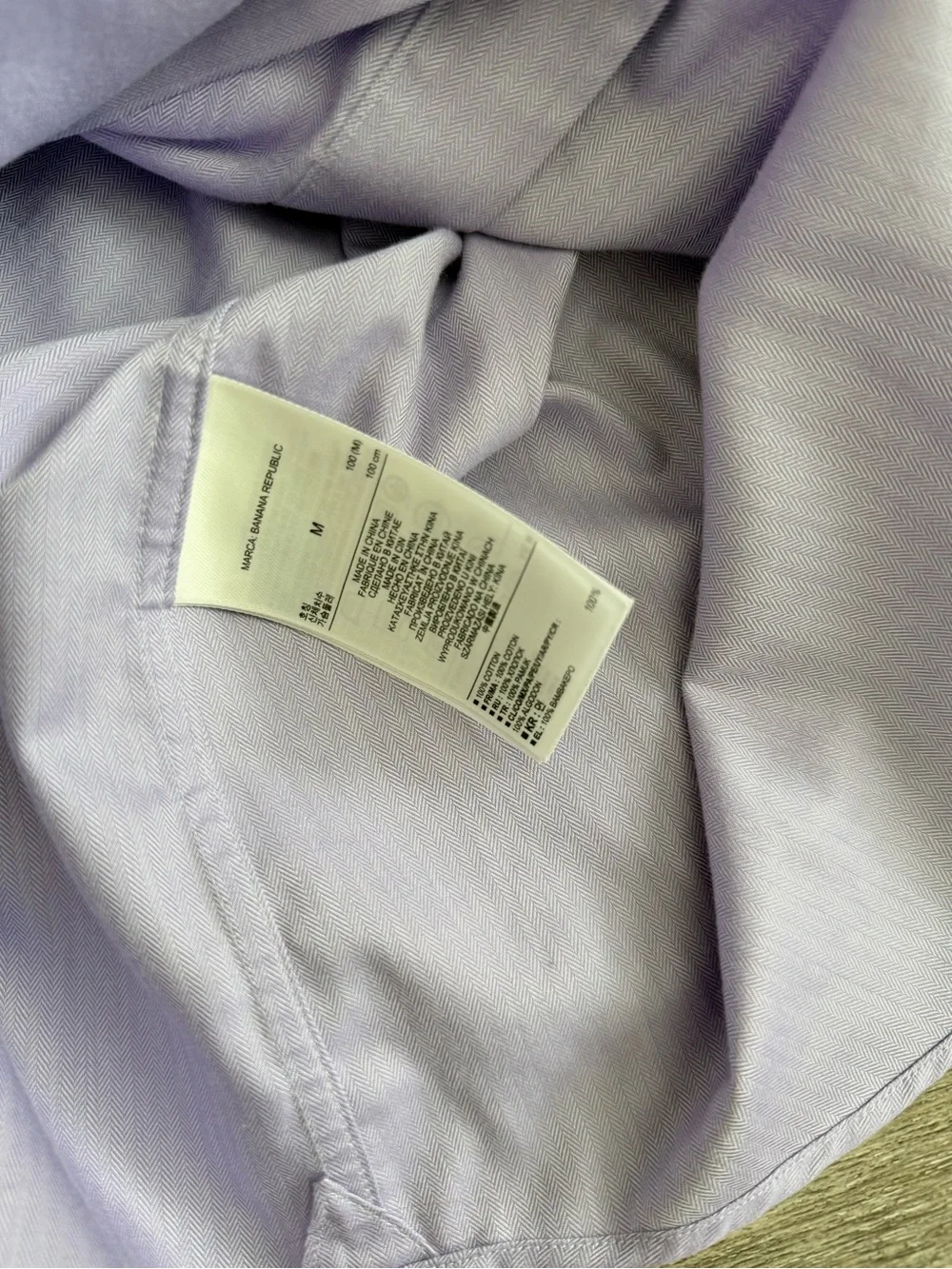 Banana Republic Men’s Dress Shirt M Lavender Non-Iron 100% Cotton Classic Fit NW
